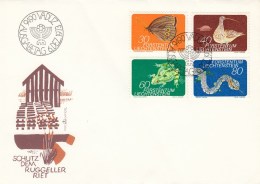 Liechtenstein - Année 1973 - Faune - FDC - YT 538/541 - Brieven En Documenten