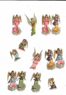 9083 - Lot De 10 Découpis, Enfants Femmes Anges - Angels