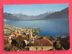 Carte Pas Très Courante - Suisse - Riviera Vaudoise Et Dents Du Midi Vues De Chardonne  - Joli Timbre - Recto-verso - Chardonne