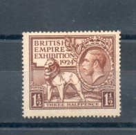 Grande Bretagne. British Empire Exposition 1924. 1 1/2 - Ungebraucht