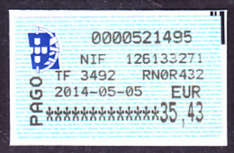 FISCAUX / REVENUES, PORTUGAL - A.T.A. IMPOSTO ÚNICO DE CIRCULAÇÃO - 2014 . €35,43 - Used Stamps