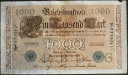 ALLEMAGNE - Reichsbanknote - 1 BILLET De BANQUE De 1000 Mark N° Nr 9220014C - Berlin Le 21 Avril 1910 - - 1000 Mark