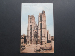 Belgien AK 1910 Bruxelles. L'Eglise Ste. Gudule. Vignette Exposition De Bruxelles 1910. Weltausstellung - Weltausstellungen