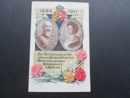 Deutsches Reich Privatganzsache Germania 1911. Blumentag. Silberne Hochzeit Des Württembergischen Königspaares - Sonstige & Ohne Zuordnung