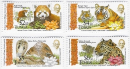 TONGA 2016 - Ghandi, Faune Indou, Tigre, Léopard, Cobra Et Panda Rouge - 4v Neufs // Mnh // €35.00 - Tonga (1970-...)