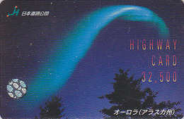 Carte Prépayée Japon - Thème Polaire - ALASKA / Aurore Boréale - Sunset Aurora Rel Card From Japan / Space - HW 5 - Astronomie