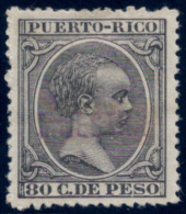 ESPAÑA/PUERTO RICO 1896/97 - Edifil #129M - MLH * - Muestra, MUY RARO!... - Puerto Rico