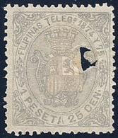 ESPAÑA/FILIPINAS 1874 - Edifil #T1 Telegrafos - MLH * - Taladrado - Philippinen