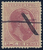 ESPAÑA/FILIPINAS 1886/88 - Edifil #T10 Telegrafos - VFU - Philippinen