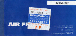 AIR FRANCE Billet De Passage Et Bulletin De Bagages  Passenger Ticket And Baggage Check 1963 - Billetes