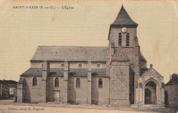 SAINT-VRAIN - L'Eglise ( Carte Toilée ) - Saint Vrain