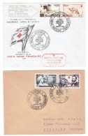 2 ENVELOPPES - ALGERIE - CROIX ROUGE FRANCAISE - 1ER JOUR 1954 ET 1957 - Usati