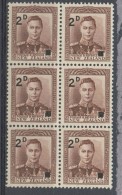 New Zealand 1941 2p King George VI Issue #243  MNH  Block Of 6 - Ongebruikt