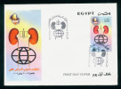 EGYPT / 2002 / MEDICINE / KIDNEYS / NEPHROLOGY / MAP / FDC - Lettres & Documents