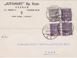 POLOGNE 1933 CARTE DE POZNAN - Brieven En Documenten