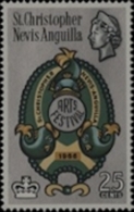 ST.CHRISTOPHER NEVIS & ANGUILLA 1966 Art Festival Emblem 25c ERROR:silv. Side   [Fehler,erreur,errore,fout] - St.Christopher-Nevis-Anguilla (...-1980)