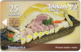 SLOVENIA SLOVENIJA PHONECARD 2004 SLO.KUHINJA PEČENA ŠUNKA V TESTU SLOVENIAN CUISINE TELEKOM CAT.NO. 571 - Slovenia