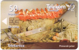 SLOVENIA SLOVENIJA PHONECARD 2003 PRIMORSKI PRŠUT SLO.KUHINJA SLOVENIAN CUISINE  TELEKOM CAT.NO. 539 - Slovenia