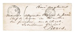 LETTRE CAD FORT DE FRANCE MARTINIQUE 26 OCT 1866 PAR VOIE ANGLAISE - Maritime Post