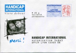PostRéponse "HANDICAP INTERNATIONAL" - Au Verso N° 14P432 - Prêts-à-poster:Answer/Ciappa-Kavena