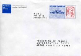 PostRéponse "FONDATION DE FRANCE" - Au Verso N° 15P091 - Prêts-à-poster:Answer/Ciappa-Kavena
