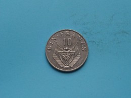 1974 - Dix Franc - KM 14.1 ( Uncleaned Coin / For Grade, Please See Photo ) !! - Rwanda