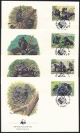 1985 WWF Hegyi Gorilla Sor Mi 1292-1295 4 Db FDC-n - Altri & Non Classificati