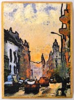 Beszedics Gábor (1957- ): Ferenciek Tere, Giclée, Vászon, Jelzett, 8×6 Cm - Altri & Non Classificati