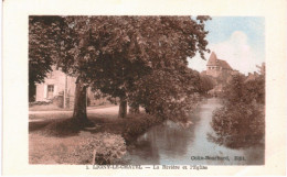 LIGNY LE CHATEL .... LA RIVIERE ET L EGLISE - Ligny Le Chatel