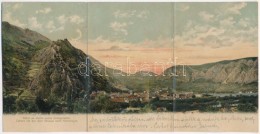* T4 Kotor, Cattaro; General View, Old Road, 3-tiled Panoramacard (r) - Non Classificati