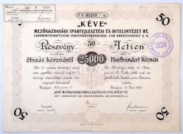 Budapest 1923. 'KÉVE MezÅ‘gazdasági Iparfejlesztési és Hitelintézet Rt.' 50... - Non Classificati