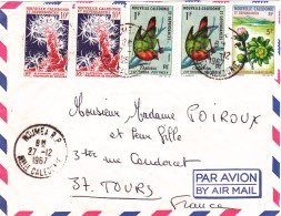 NOUVELLE CALEDONIE LETTRE 27 Francs De 1967 Dont Timbre Oiseau Cardinal - Lettres & Documents