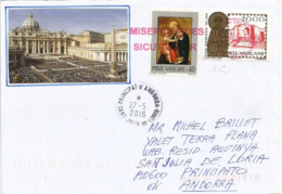 VATICAN. Lettre Du Vatican Adressée Andorre, Flamme Misericordes Sicut Pater (Miséricordieux, Comme Son Père) - Lettres & Documents