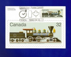 CANADA  1984 , Locomotive - Maximum Card - First Day Salon Der Philatelie Zum XIX. Weltpost-Kongress Hamburg - Maximumkarten (MC)