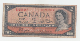 CANADA 2 DOLLARS 1954 AVF Pick 67a  67 A (Devil Face) - Kanada