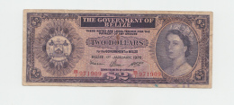 Belize 2 Dollars 1976 "F" Banknote Pick 34c  34 C - Belice