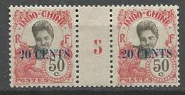 INDOCHINE N° 84 MILLESIME 5 NEUF** SANS CHARNIERE / MNH GOMME COLOGNAL - Nuevos