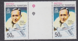 British Antarctic Territory  1980 50p Value Perf. 12 Lincoln Ellsworth "Polar Star"  Gutter "balloons"  ** Mnh (30138A) - Neufs