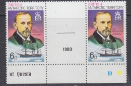 British Antarctic Territory  1980 6p Value Perf. 12 Otto Nordenskjold "Antarctic"  1v  Gutter "1980** Mnh (30139B) - Unused Stamps