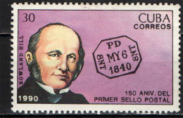 CUBA - 1990 - ROLAND HILL - 150° ANNIVERSARIO DEL PRIMO FRANCOBOLLO - USATO - Usati