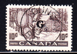 Canada Used Scott #O26 10c Fur Trade - Drying Skins - ´G´ Overprint SON CDS 'Duncan BC' - Sobrecargados