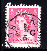 Canada Used Scott #O35 3c Queen Elizabeth II Karsh - ´G´ Overprint CDS 'Kelowna BC' - Opdrukken