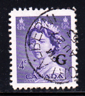 Canada Used Scott #O36 4c Queen Elizabeth II Karsh - ´G´ Overprint CDS ´Port Alberni´ - Surchargés