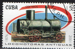 CUBA - 2001 - ANTICA LOCOMOTIVA - USATO - Used Stamps