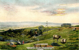MISCELLANEOUS ART - HEREFORD - VIEW FROM THE TOP OF THE CLENT HILLS - E BLOCKSIDGE Art29 - Herefordshire