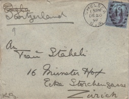 Letter Chelsa 20 Dec. 1897 / Avec Cachet De Cire / Oblitération Arrivée Zürich 21.XII.97 - Storia Postale