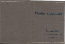 Photographie/ Photo D´Identité/H Chalois/ Rue Jean Macé/BREST/Vers 1930-50   PHOT178 - Personnes Identifiées