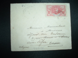 LETTRE Pour ALGERIE TP 10c OBL.8 JANV 11 KOUROUSSA GUINEE FRANCAISE + REEXPEDITION - Cartas & Documentos