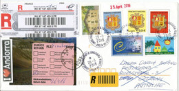 Entier Postal Andorranl Recommandé Adressé En Autriche.,et Retour. Timbres  Haute Faciale Casa Rull/Sispony, Etc - Lettres & Documents