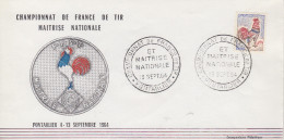 Enveloppe   FRANCE    Championnat  De   France  De  TIR    Maîtrise  Nationale   PONTARLIER   1964 - Schieten (Wapens)